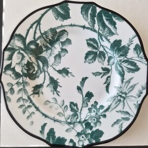 Gucci Green Floral Plates (Set Of 2)